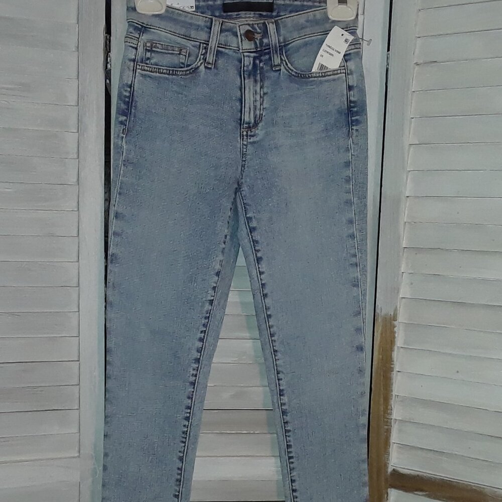 Joe's Jeans The Icon Mid Rise Skinny Ankle Raw Hem Light Blue-Defect